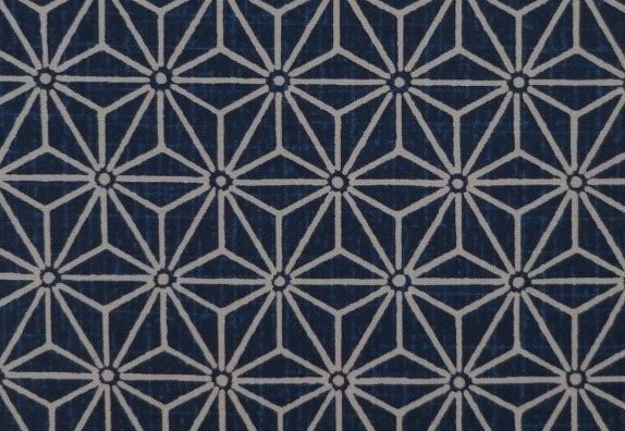 Grand asanoha bleu indigo